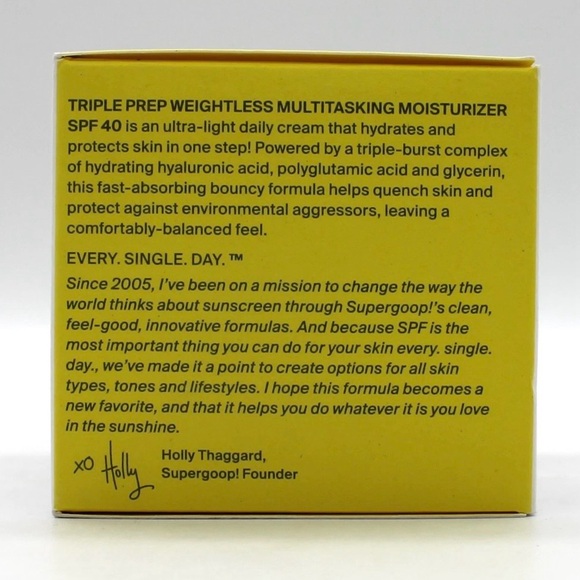 Supergoop! TRIPLE PREP WEIGHTLESS MULTITASKING MOISTURIZER SPF 40 1.7 FL OZ NIB - Picture 4 of 14